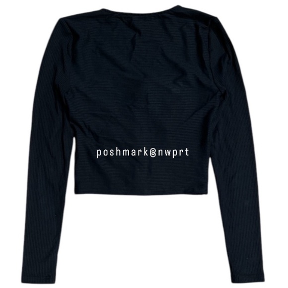 JONATHAN SIMKHAI Shay Black Bustier Ribbed Crop Top Shirt Blouse S Small - Picture 7 of 12